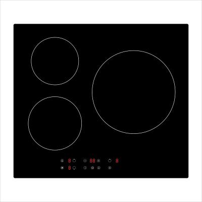 China Safety Feature 60cm Induction Cooker Glass Touch Control 3 Sensor Ceramic Burners Built In Induction Hob for sale