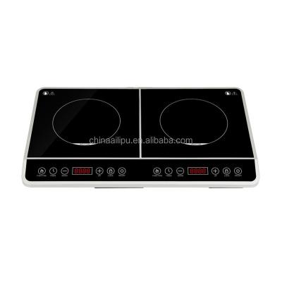 China Temperature Adjustment Double Burners 3500W Table Top Induction Cooker for sale