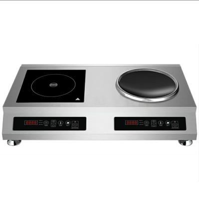 China Wok Magnet Cooker Table Top + Pan Detection Two Burner Concase 3500w+3500w Flat Surface Electric Induction Cooker for sale