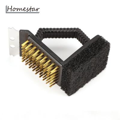 China Easily cleaned 3 in 1 universal barbecue brush BBQ cleaning brush for sale