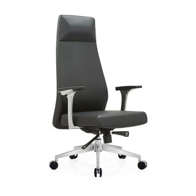 China Factory New High Back Executive Chair Leather Office Chair Aluminum Armrest (Height) Adjustable Design for sale