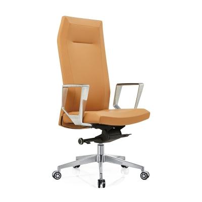 China Fashion Design Adjustable Executive Office Chair Leather Chair High Back Aluminum Armrest for sale