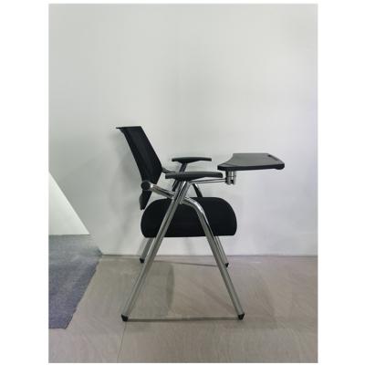 China Modern Plastic School Furniture Study Chair Folding Training Chair With Notepad for sale