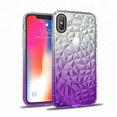 China 3D Diamond Pattern For iPhone X Covers Gradient Color 3D Diamond Pattern Case For iPhone X for sale