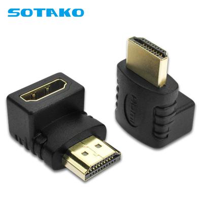 China SOTAKO HDTV Male To Female 90 Degree Angle Or Dowm HDTV 1080P HD Extension Adapter Support for sale