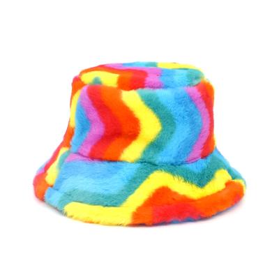 China Fashion\Factory Price Fisherman Bucket Hats Tie Dye Furry Oversized Women Custom Plush Comfortable\Durable Logo Winter Unisex Wool Ultra for sale