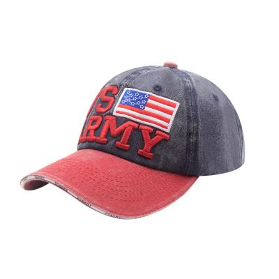 China JOINT Fashion Simple USA Brand Adjustable Sunshade Hats 3D Embroidery Personalized Washed Baseball Cap Balls For Men for sale