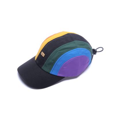 China 2022 COMMON Fashion Trendy Colored Adjustable Rope Premium 5 Panel Unstructured Camp Dad Hat for sale