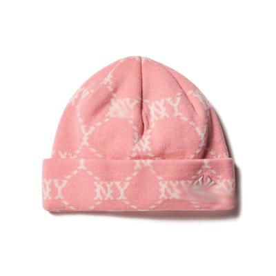 China 2021 JOINT New York Style Wholesale Brand New York Korean La And Ny Logo Full Printed Multi Colors Lace Up Mens Womens Ski Hat Beanies for sale