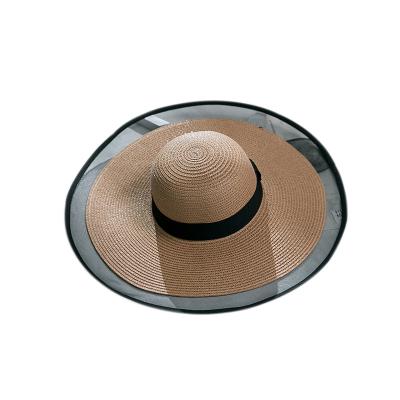 China Wholesale Custom Wide Brim Beach Custom Panama Picture Folding Straw Hats For Women Ladies Summer Sun Oversized Volume for sale