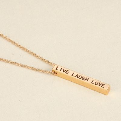 China TRENDY Inspirational Incantation Bar Pendant Necklace for Women Personalized Bravery Courage Friendship Necklace and Bridesmaid Gift for sale