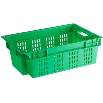 China Solid Plastic Vented Box China Food Grade Stackable Crate For Fish Seafood for sale