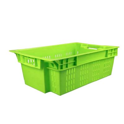 China Solid Box Closed Solid Customized Stackable And Stackable Vented Plastic Meat Crate for sale