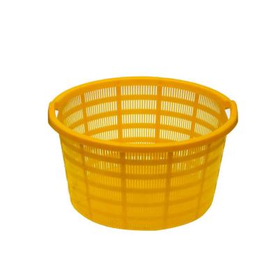 China Mesh Hot Welcomed Stackable Vented Plastic Round Product Crate For Fish for sale