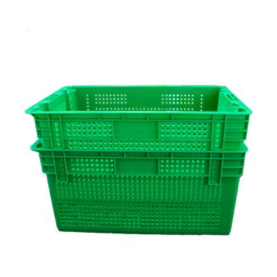 China Mesh Widely Used Plastic HDPE Stackable Stackable Crate / Box For Vegetable Fruit Apricot Apple Peach for sale