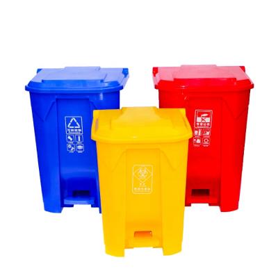 China New Sustainable Yellow 15/20/30/50/80L Hospital Medical Waste Bin With Foot Pedal for sale