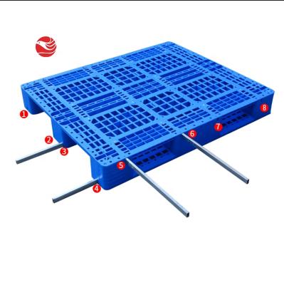 China 1200*1000 Euro Warehouse 4 Way Three Runners Pallet Single Faced Plastic Pallet With High Quality for sale