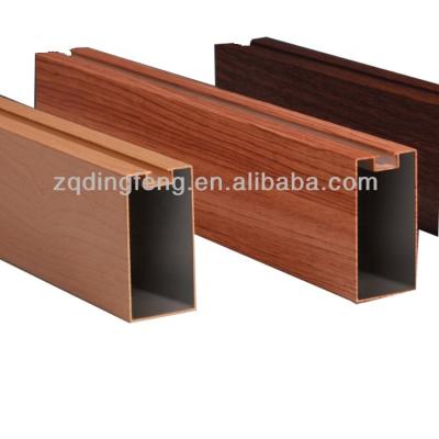 China Different Type Of Artistic Wood Grain Stretch Ceilings / Aluminum Material Strip Ceiling for sale