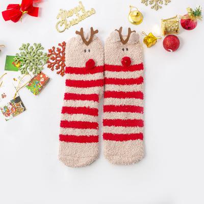 China Christmas atmosphere home bangs new Christmas atmosphere Coral Velvet Thickened Warm Floor loose stockings winter Christmas cartoon lovely Christmas socks for sale