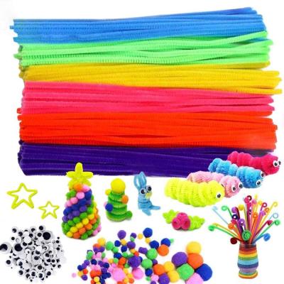 China Eco-Friendly Chenille Stems Pom Poms Pipe Cleaners Craft Set for DIY Art Craft for sale