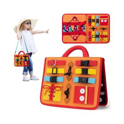 China Playing CPC Early Education Toys Felt Dressing Learning Busy Board Kids Board for sale