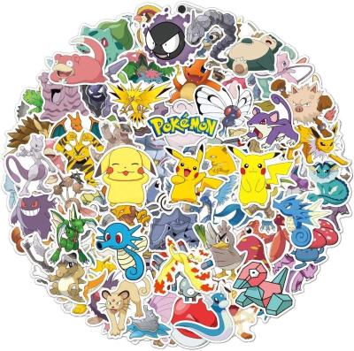 China EASY TO PEEL AND STICK 100pcs Cartoon Anime Pikachu Stickers Cool Water Bottle Stickers for sale