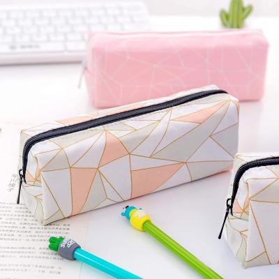 China Cute Canvas Portable Pencil Case Pen Bag Desk Stationery Organizer for School for sale