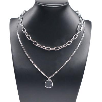 China High Quality Simple Fine Jewelry Necklace Double Layer Pendant Unisex Fashion Chain CLASSIC Customized for sale