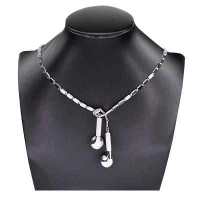 China CLASSIC Hot Sale Customized Chain Earphones Zircon Jewelry Necklace Party Women Fine Jewelry 925 Silver Pendant for sale