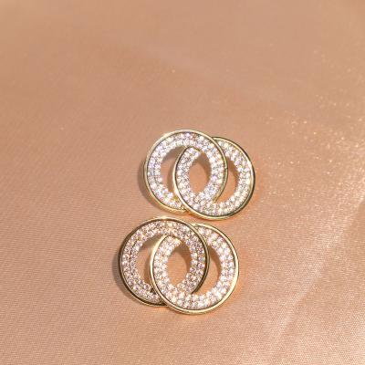 China Wholesale Custom CZ Round Zirconia Stud Earrings Cubic Zirconia Jewelry Vintage Charm Design Unique Design Women Earrings for sale