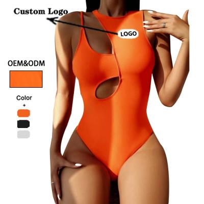 China Swimsuit 2021 Women's Orange Swimwear Strappy One-Piece One-Piece Breathable Swimwear for sale