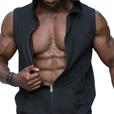 China Antibacterial Custom Mens Gym Fitness Clothing Hoodies And Pocket Vest for sale