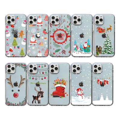 China Gift Shockproof Snowman Elks Santa Christmas Soft Phone Case For iPhone 13 Max Pro for sale