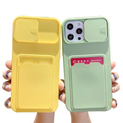 China Shockproof Liquid Soft Silicon Card Slot Mobile Phone Case For iPhone 13 MAX PRO for sale