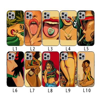 China Bad Girl Melanin Soft TPU Shockproof Cell Phone Case For iPhone 13 Pro Max for sale