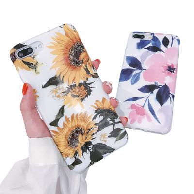 China Cute Watercolor Flowers Shockproof IMD TPU Floral Soft Cell Phone Cases For iPhone XS XR for sale