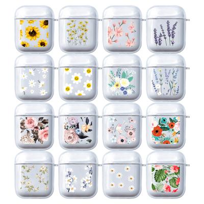 China Custom Shockproof Shockproof Clear Soft Flower Case Cover For AirPods 1 2 for sale