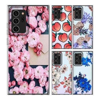 China Easy To Install Hollow Blue Flowers Pattern Soft Clear TPU Cell Phone Case For Samsung NOTE20 PLUS for sale