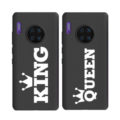 China Custom King Queen Design Black TPU Eco-friendly White Cell Phone Case For HUAWEI MATE 30 PRO for sale