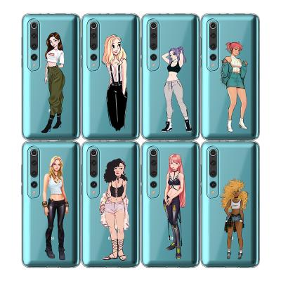 China 100% Clear Office Coquetry Lovely Cartoon Phone Case Phone Cases Covers Eco-friendly Lady Design TPU For Xiaomi 10 for sale