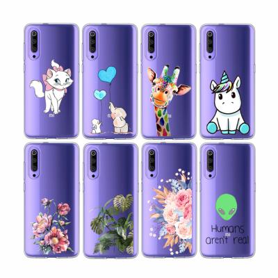 China 100% Eco-friendly Phone Case Let Unicorn Flowers Design Clear TPU Cell Phone Case For Xiaomi 8 CC9 Max for sale