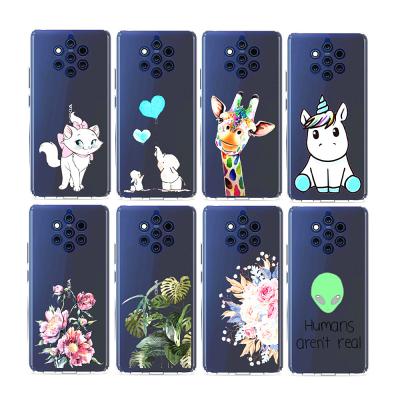 China 100% Eco-friendly Phone Case Leave Giraffe Flowers Designs Clear TPU Cell Phone Case For Nokia 9 6.1 4.2 for sale