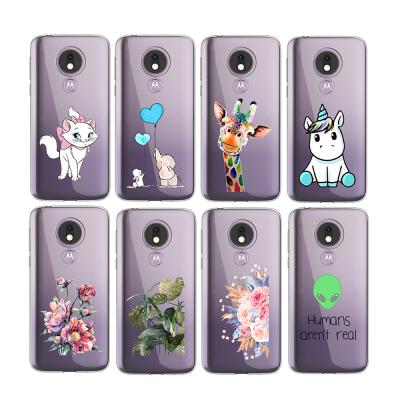 China 100% Eco-friendly Phone Case Cartoon Unicorns Leave Flowers Clear Soft TPU Cell Phone Case For MOTO G7 Game for sale