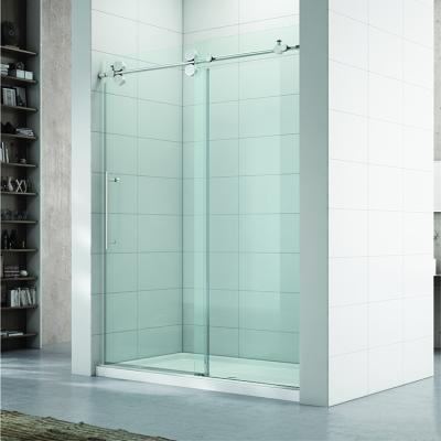 China Modern Aluminum Modern Shower Sliding Door Bathroom Shower Enclosure Bath Square Glass Doors Custom Design 2 Panel Bathroom Screen for sale