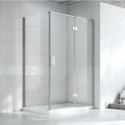 China Modern Luxury L Shape Strong Hinge Shower Enclosure Tempered Glass Bath Shower Enclosure With Optional Shower Tray for sale