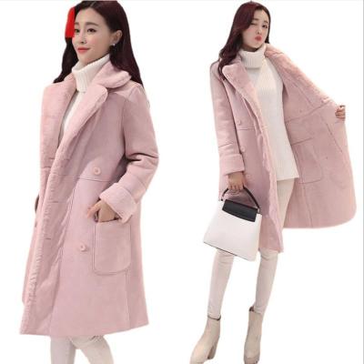 China 2021 Anti-wrinkle fashion winter jacket plus size warm velvet thicken Faux cotton long parkas coats for sale