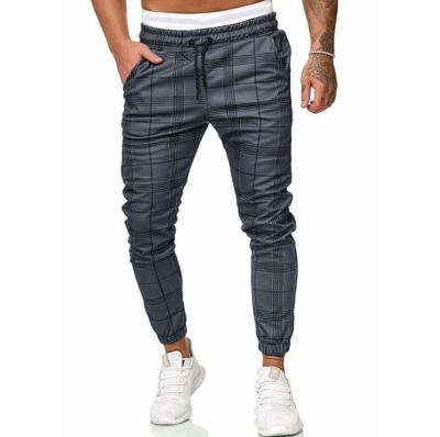 China Anti-wrinkle Moco 2021Men's Grid Pattern Plaid Camouflage Stripe Luxury Ankle Track Premium Pants for sale