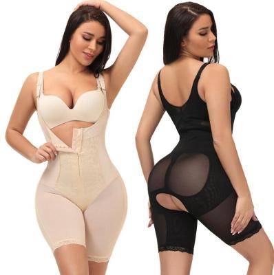 China 2021 Spandex/Polyester Moco Tummy Control Fajas Colombianas Body Shaper Open Bust Jumpsuit For Women Waist Trainer Shapewear For Women for sale