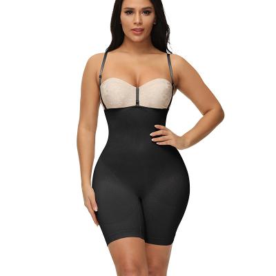 China Spandex/Polyester Tummy Control Body Shaper Shorts Jumpsuit Seamless Open Bust Fajas Mid Thigh Shapewear For Women for sale