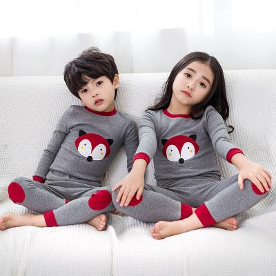 China 2021 Boys And Girls Moco Breathable Hot Selling Cartoon Sleeve Unisex 100% Cotton Pajamas Long Sets for sale